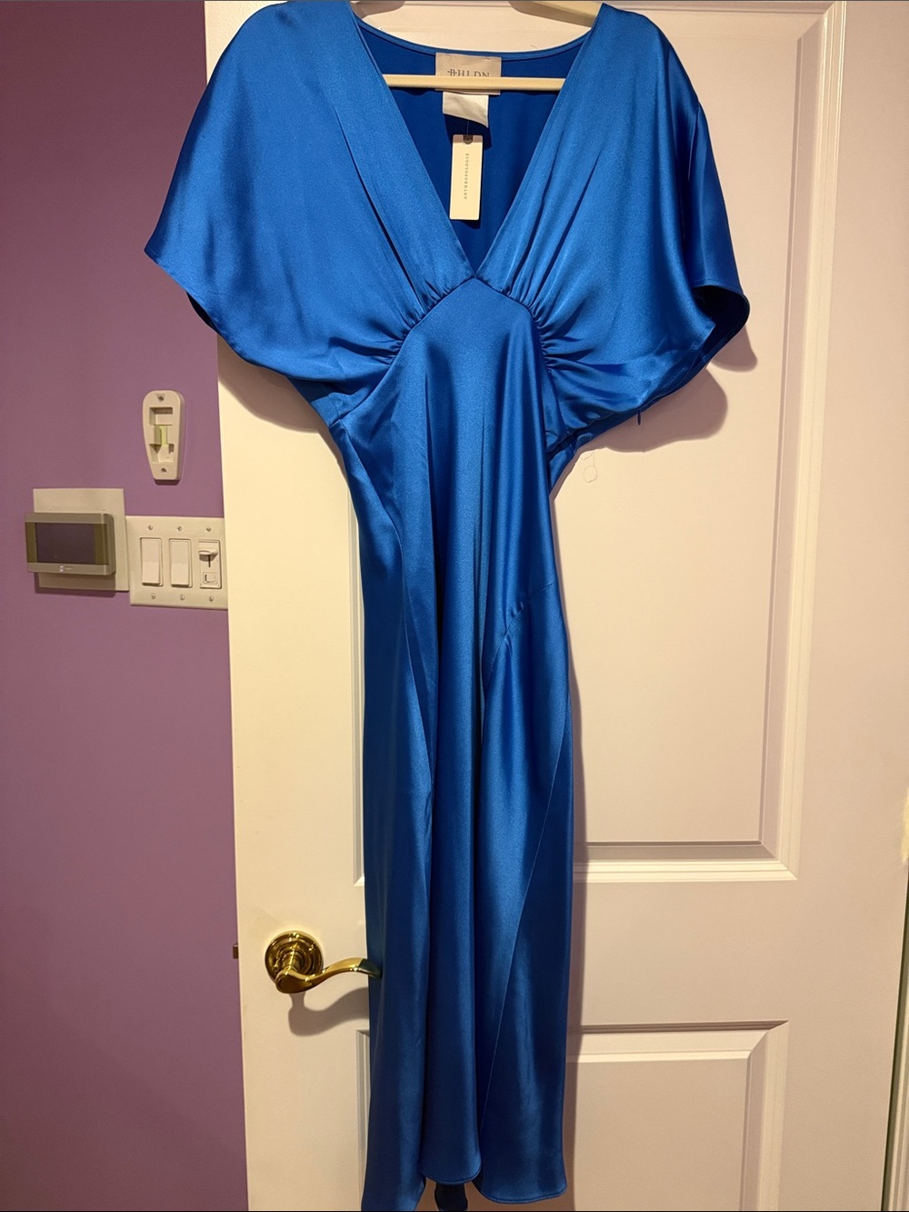 BHLDN midi blue dress